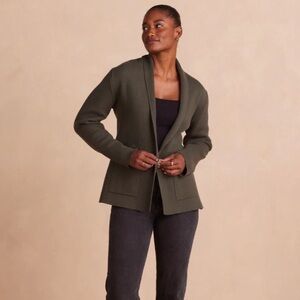 Summersault Ribbed Sweater Blazer Olive sz S NWT